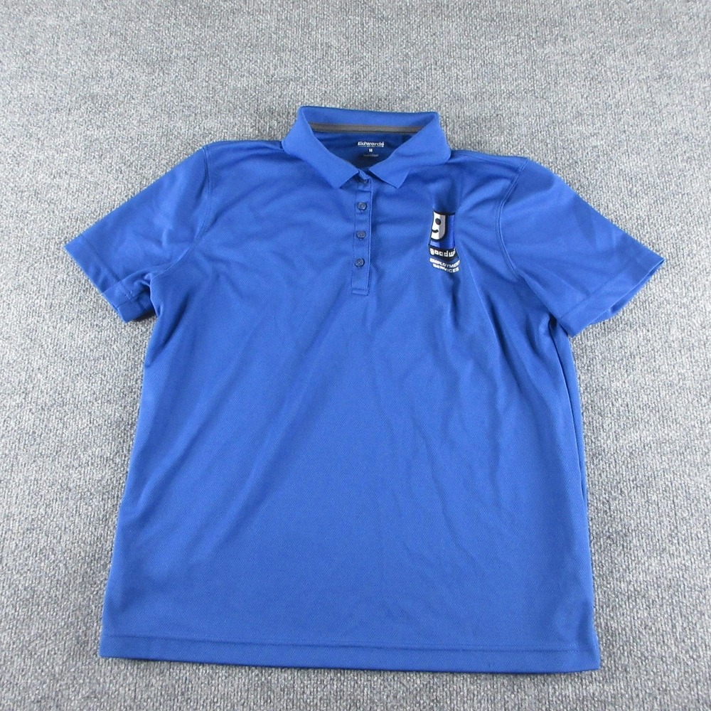 Goodwill Polo Shirt Womens M Blue Short Sleeve Employment Services Employee Logo